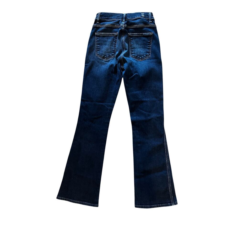 7 For All Mankind Flare Jeans 25 Dark Wash Y2K Bootcut Denim Model Off Duty - Picture 4 of 5